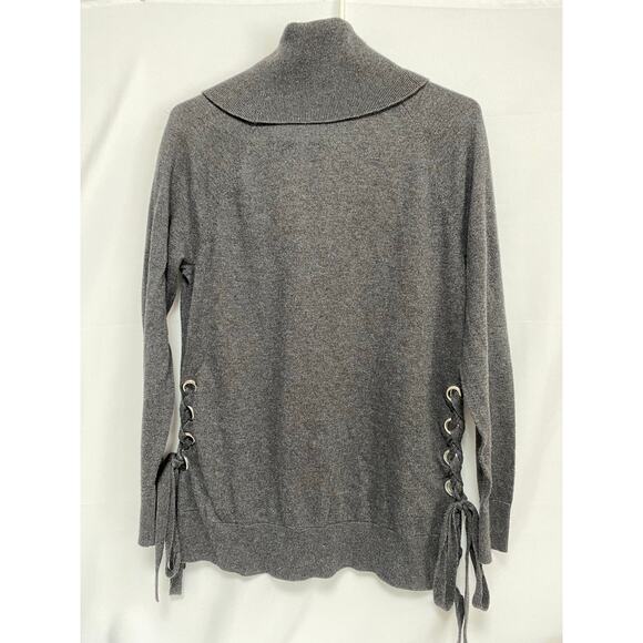 Michael Kors Womens M Dark Gray Cowl Turtleneck Longsleeve Sweater Side Ties - Picture 5 of 6